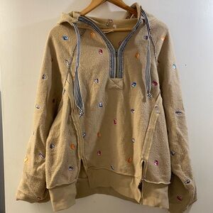 Urban Outfitters Beige Top with Embroidered Accents